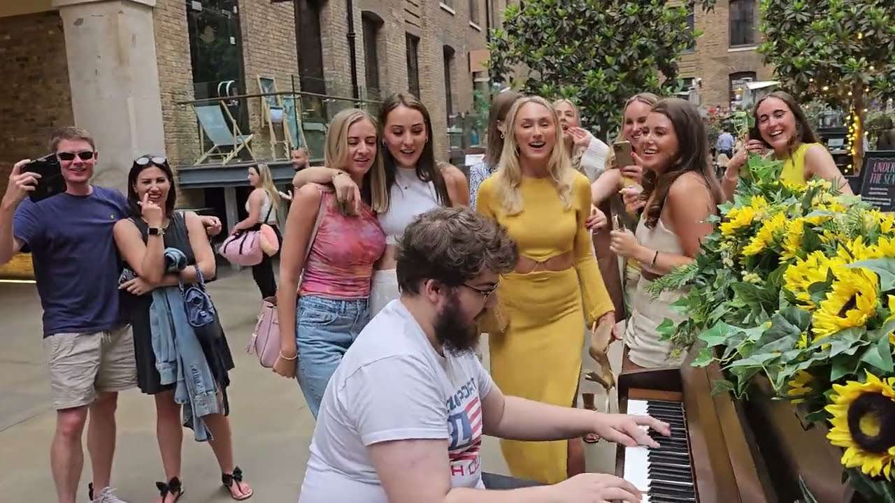 playing and singing in the street